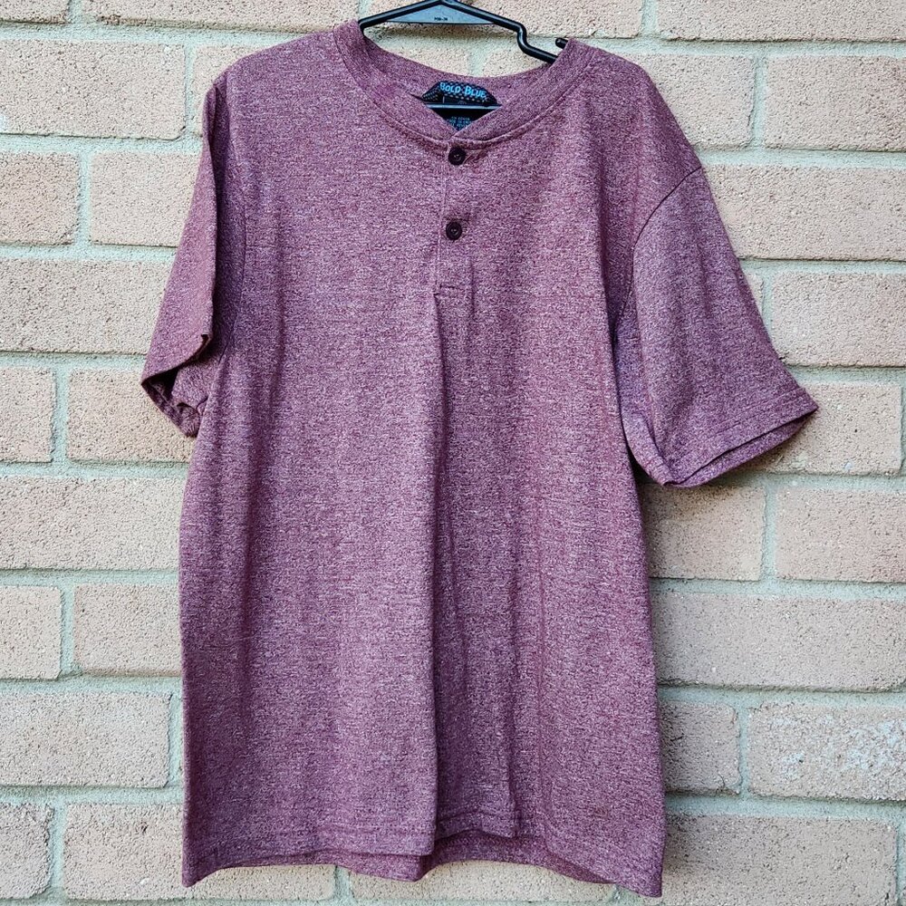 Bold Blue Boy's Shirt Size 12 Light Maroon 2 Button Casual